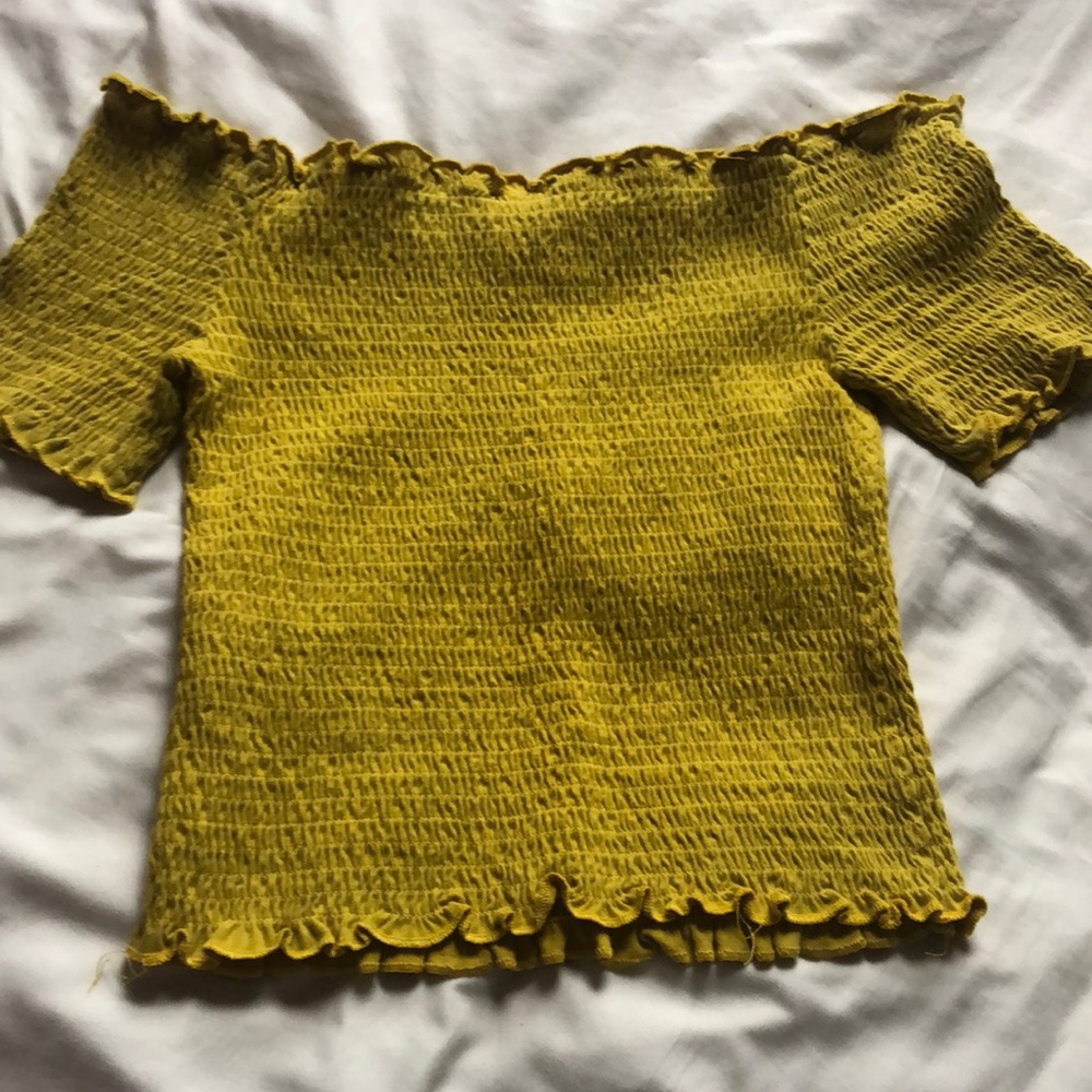 Mustard yellow crop top